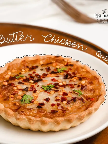 A delicious fusion of flavors. Our Butter Chicken Quiche features a flaky pastry crust filled with creamy, spiced butter chicken.