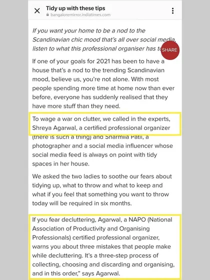 A closer look at the article where I was quoted as a NAPO certified professional organizer, warning about common mistakes people make while decluttering.