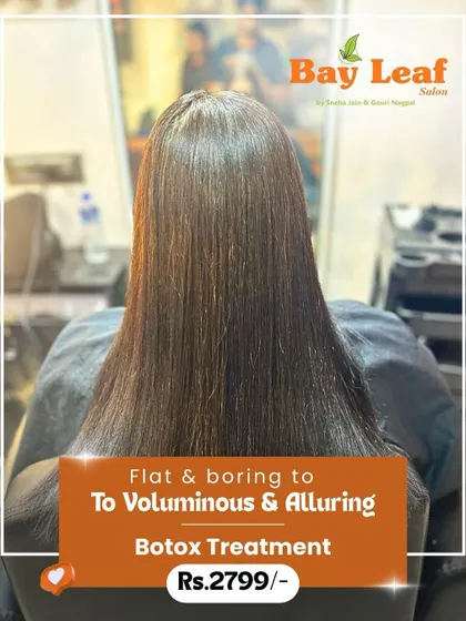 Hair Botox doesn't just smooth, it also adds life and body. We transformed this client's hair from flat and boring to voluminous and alluring, with beautiful bounce and shine.