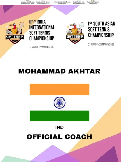 It was an honor to be named an official coach for the Indian team at the 2nd India International and 1st South Asian Soft Tennis Championships.