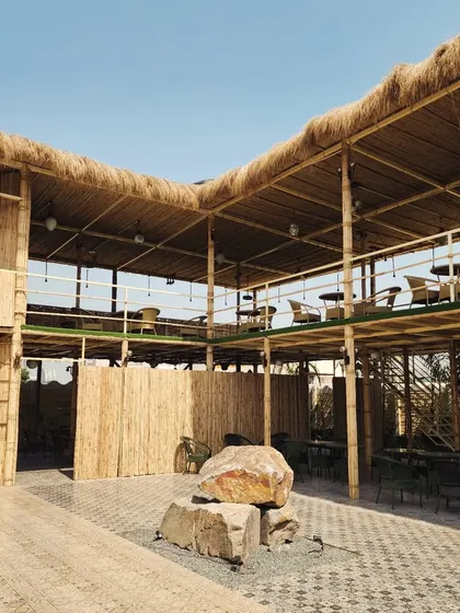 Another view of the Havanah entrance, showing the multi-level bamboo structure that creates a unique and inviting atmosphere for the BYOB spot.