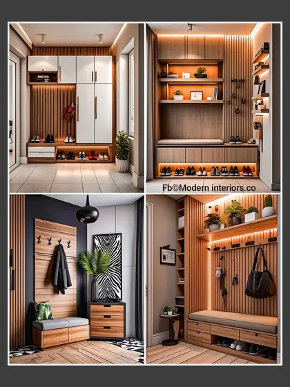 Four clean and organized entryway ideas. These designs show different ways to incorporate benches, coat hooks, and cabinets to create a functional and stylish first impression.