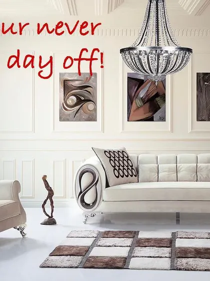 This living room set is all about glamour. The sofa features dramatic, curved arms in an infinity shape, while the high-back armchair offers a classic, stately feel. Both are finished in a pristine white, creating a look of pure elegance.