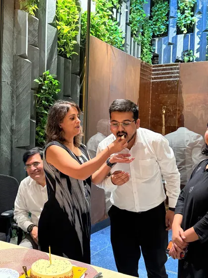 Another happy moment from the birthday celebration at our weekly lunch. Good vibes and good food are a great start to a new chapter.