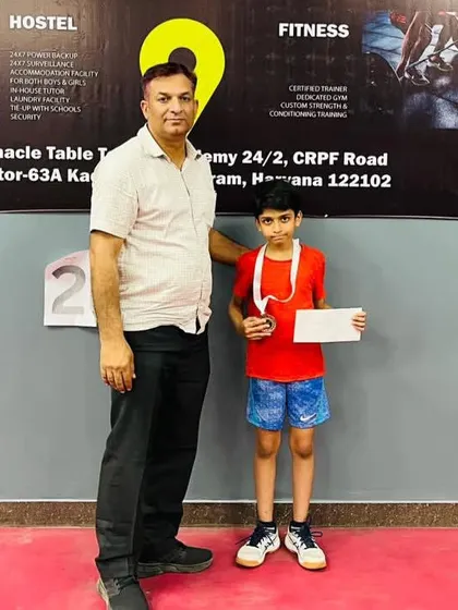Keshava Vasudev secured the 2nd position in the Pinnacle Open Table Tennis Tournament 2024. We train our players to compete and succeed in various open tournaments to gain valuable match experience.