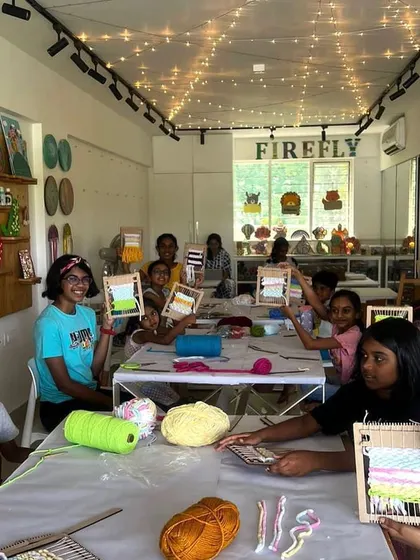 A group shot of our happy artists at the end of a camp session! It's always bittersweet to say goodbye, but we're so grateful for the fun, laughter, and beautiful art we shared.