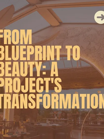 From blueprint to beauty. This image marks the start of a carousel detailing the Nido project's transformation.