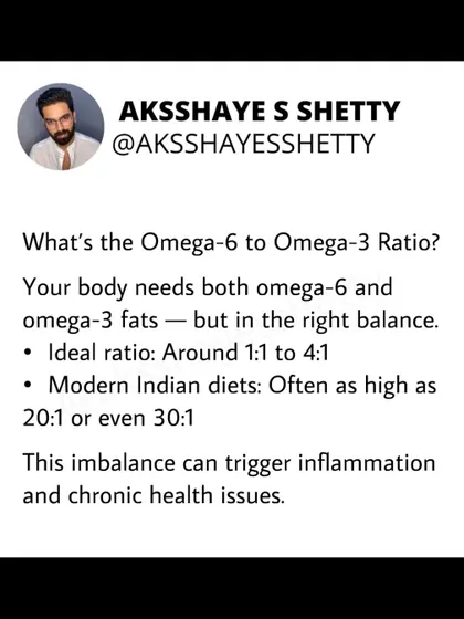 Your body needs both omega-6 and omega-3 fats, but in the right balance. The ideal ratio is around 1:1 to 4:1, but modern Indian diets are often as high as 20:1 or even 30:1, which can trigger chronic health issues.
