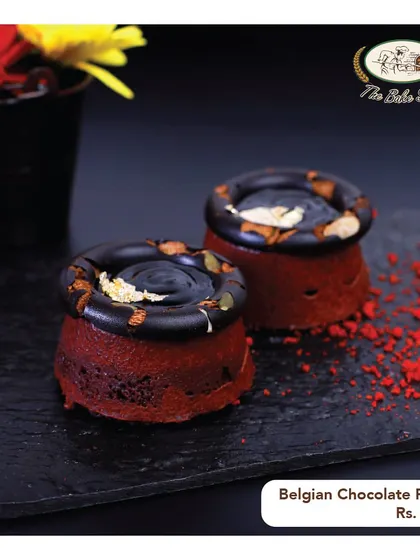 Our Belgian Chocolate Pastry is pure indulgence, featuring a rich chocolate mousse and a glossy ganache topping.