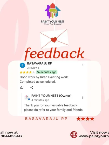 This review from Basavaraju highlights our commitment to schedules. Completing good work on time is a promise we make to every client.