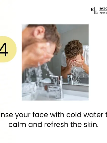 After shaving, a splash of cold water is a simple but effective step. It helps to close your pores, calm any potential irritation, and leave your skin feeling refreshed.
