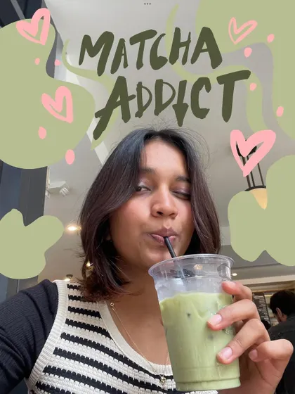 Falling in love with D.C. and matcha. The doodles and text express my addiction to this delicious drink.