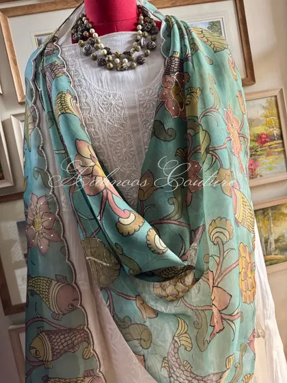 The final styled view of this ensemble, presenting a complete and cohesive look that is both traditional and contemporary.