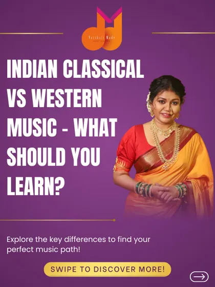 Indian Classical vs. Western Music: what should you learn? This graphic series helps you explore the key differences to find your perfect musical path.