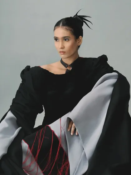 Another shot from the "Heavenly" series, where the makeup is subtle yet striking, adding to the overall artistic vision.