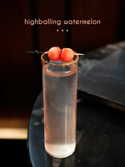 Our Highballing Watermelon cocktail is a refreshing tribute to summer. We pair the crisp, clean taste of watermelon with a subtle kick, garnished with fresh melon balls for a drink that is both simple and sophisticated.