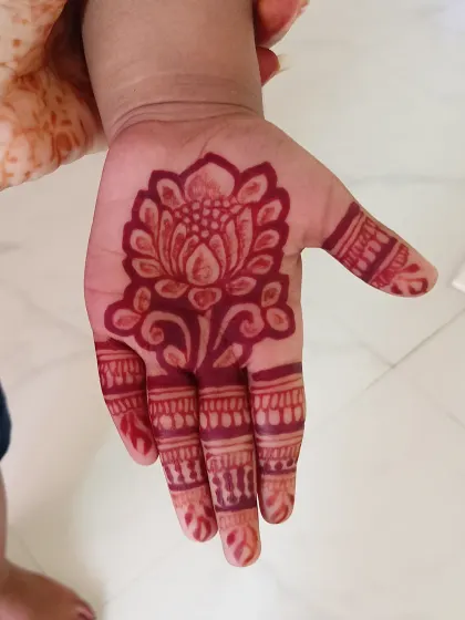 Another shot of the beautiful red stain from a lotus design.