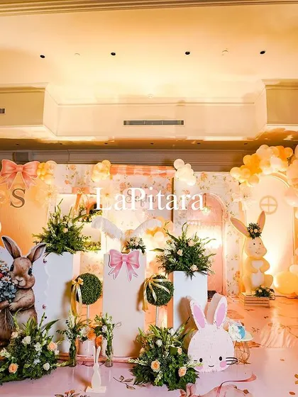Another angle of the elegant and whimsical stage for Sofia's birthday.