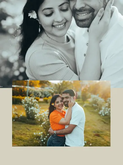 A mix of color and black and white portraits showing the couple's affectionate bond. This highlights our ability to capture emotion in different artistic styles within the same session.