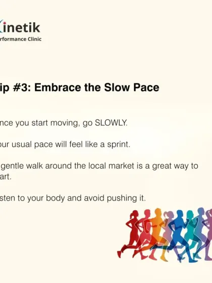 Tip three is to embrace the slow pace. When you do start moving, go slowly. Your usual pace will feel like a sprint at this altitude.