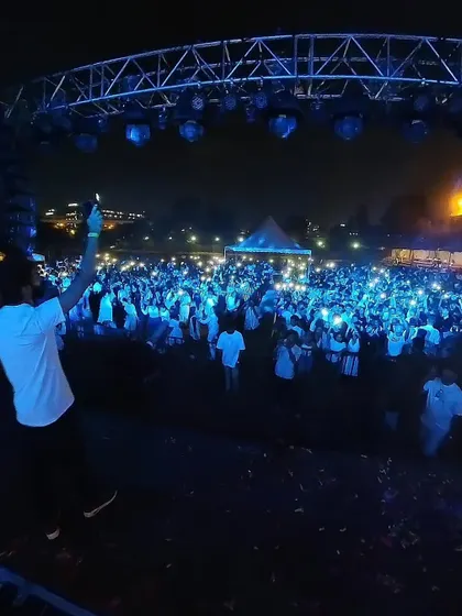 A sea of flashlights during a slower, emotional track at White Summerland. It's about creating different moods throughout the set.