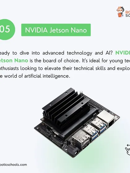 Ready to dive into AI? The NVIDIA Jetson Nano is the board of choice for young tech enthusiasts looking to explore the world of artificial intelligence and advanced computing.