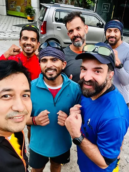 A selfie of the men of GRR. The camaraderie and support among our runners is a key part of our success.
