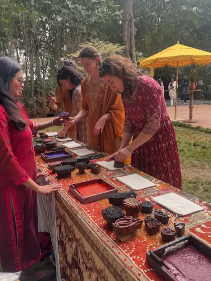 I feel most at home when I am surrounded by the buzz of a wedding. Here I am guiding guests at a beautifully curated event at Area 83. The outdoor setting provided a relaxed and inspiring atmosphere for everyone to get creative.