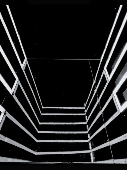 An abstract, top-down view of the finished light installation.