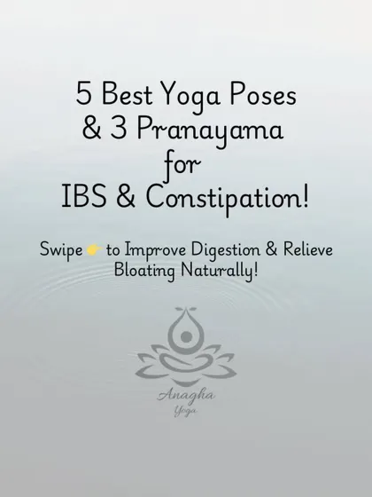 An overview of my program for IBS and constipation, featuring 5 beneficial yoga poses and 3 pranayama techniques to improve digestion and relieve bloating naturally.