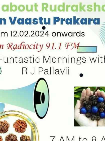 I am often invited to share my knowledge on various platforms. This is an announcement for my segment on Radio City 91.1 FM, where I discussed the benefits of Rudraksha and its uses in Vastu to solve many of life's problems.