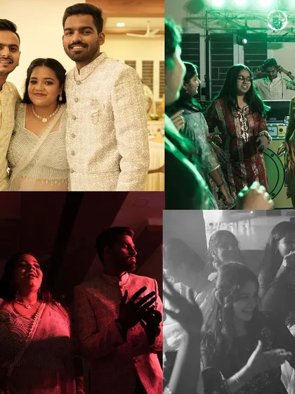 A collage from a beautiful engagement party I performed at. It's all about creating the right vibe, from romantic tracks for the couple to upbeat songs that get all the guests dancing.