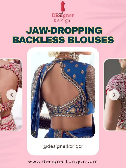 A final look at some stunning backless blouse designs. From keyhole cuts to intricate patterns, the back of your blouse deserves just as much attention as the front.