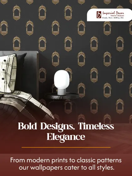 My wallpaper collections feature bold designs and timeless elegance. From modern prints like this jharokha-inspired pattern to classic florals, I have options that cater to all styles.