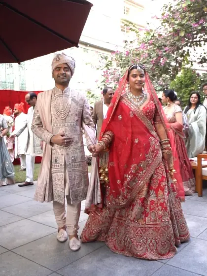 The bride and groom, Priyanka and Ashish, take their first steps as a married couple. We manage every aspect of the day to ensure a seamless and joyful flow of events.