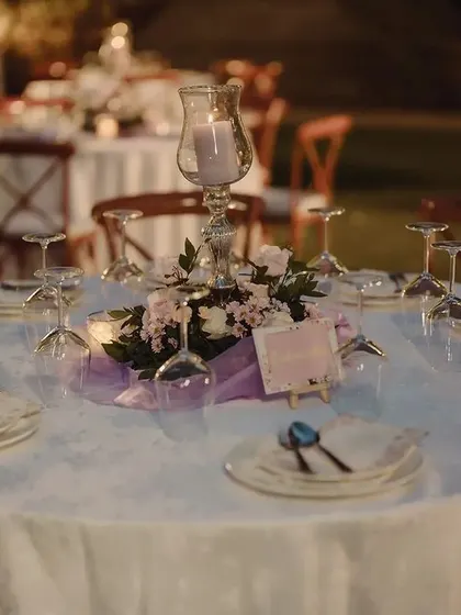 A dreamy, pastel-themed dinner setting. We used soft, romantic flowers and elegant tableware to create a dining experience that felt both sophisticated and magical, perfect for a memorable celebration.