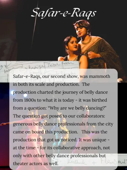 A look at "Safar-e-Raqs," our 2018 production that charted the historical journey of belly dance and was unique for its collaborative approach with other artists.