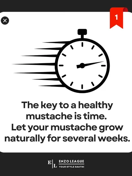 The most important ingredient for growing a moustache is time. I always tell my clients to be patient and let it grow for several weeks before attempting to shape it.
