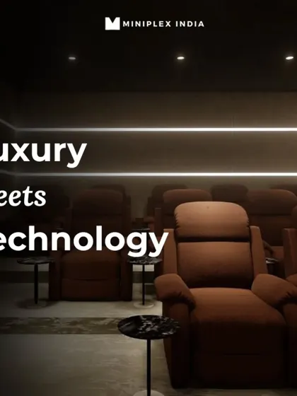 This image highlights the intersection of luxury and technology, with premium brown leather recliners set against modern, clean LED lighting.