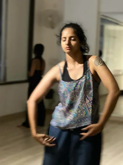 Another look at that moment of deep focus, showing the mental and emotional engagement that my dance practice demands.