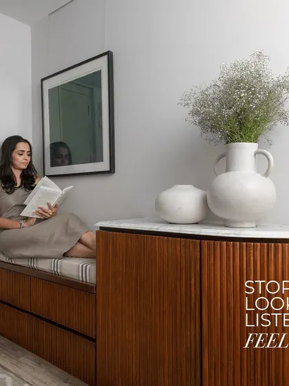 In every home, there are spaces that whisper for attention. Here, we turned a quiet hallway into a cozy reading nook with a built-in bench, making it a place to slow down, take a breath, and simply be.
