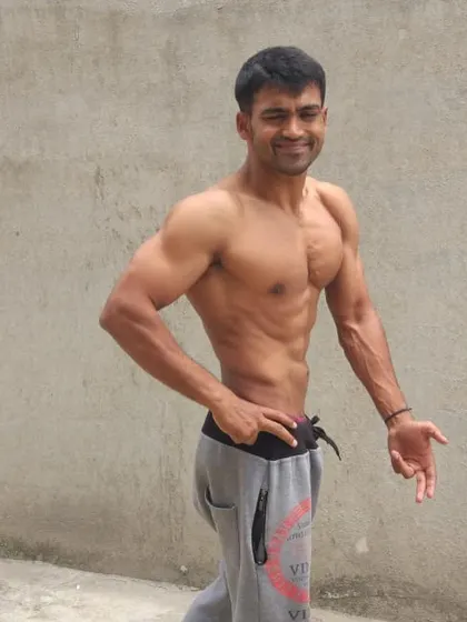 Another shot of my client's lean and muscular physique, achieved through natural methods without any shortcuts.
