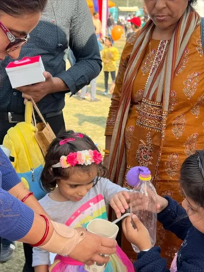 Interacting with parents and children at the fest. It was wonderful to meet so many new families and share our love for creative learning.