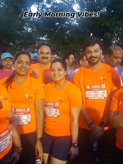 Early morning vibes at the Satara Hill Half Marathon. Our runners, clad in orange, ready to represent the GRR tribe with pride and determination.