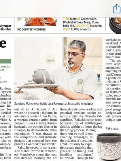 Our Raku workshop was featured in the newspaper. This article highlights my journey and the unique experience we offer, combining ancient techniques with modern expression.