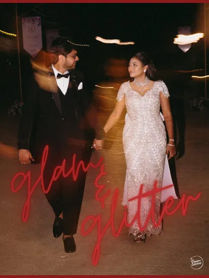 Glam and glitter for a stylish cocktail night. We used creative motion blur to capture the energy and movement of the evening, resulting in a dynamic and fashionable couple portrait.