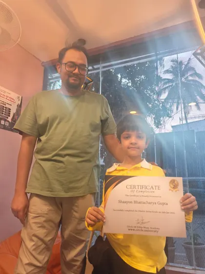Celebrating a fantastic milestone! Shaayon has aced the Ukulele Debut Grade. Keep strumming your way to greatness!