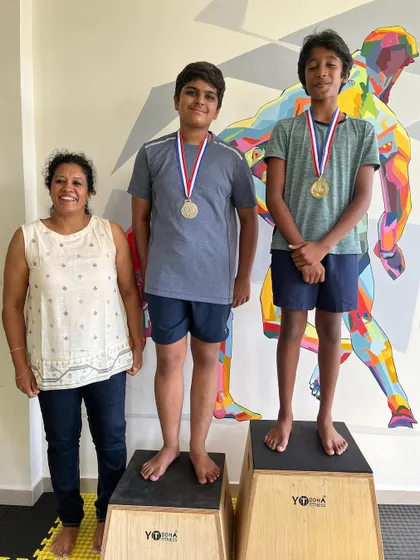 Two more of our young students celebrating their victories. These competitions build character and confidence.