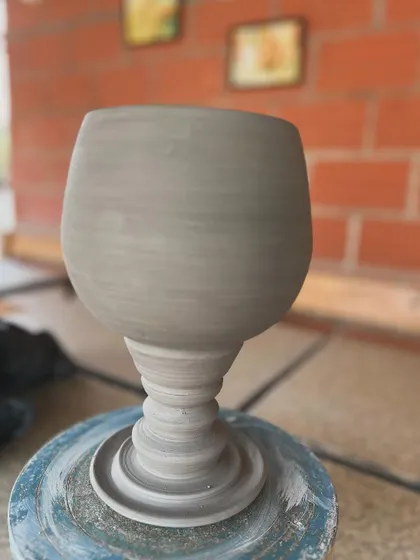Another view of the goblet I sculpted. The process of making beautiful home decor pieces is very rewarding.