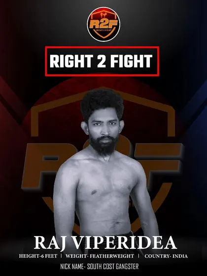 My official fighter profile for the Right 2 Fight promotion. The "South Coast Gangster" is always ready for a challenge.
